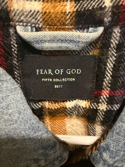 Fear of God Plaid Flannel Jacket / Overshirt – Denim Collar size medium