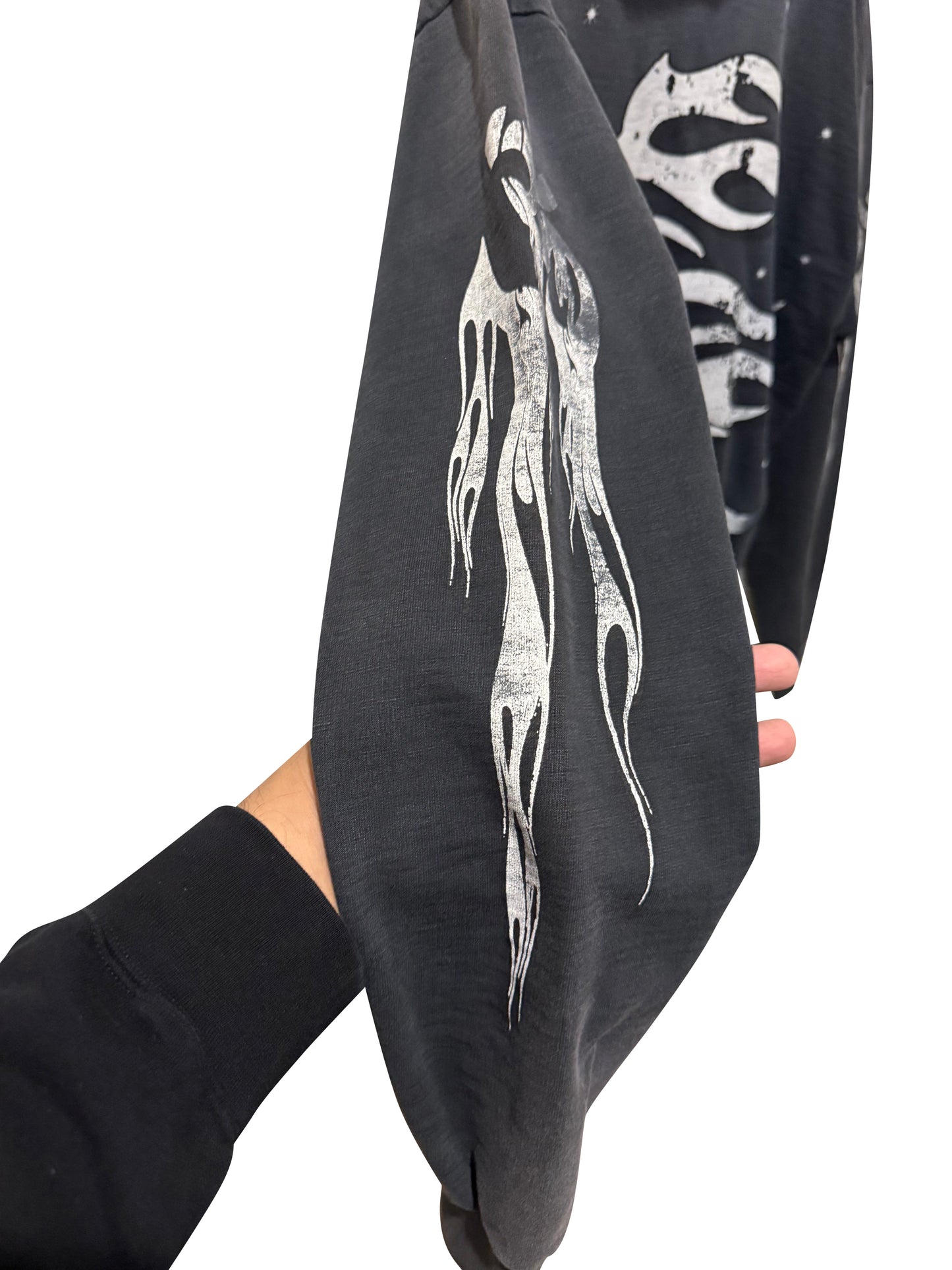 Hellstar "Stars & Flames" Graphic Pullover Hoodie Black Size Medium