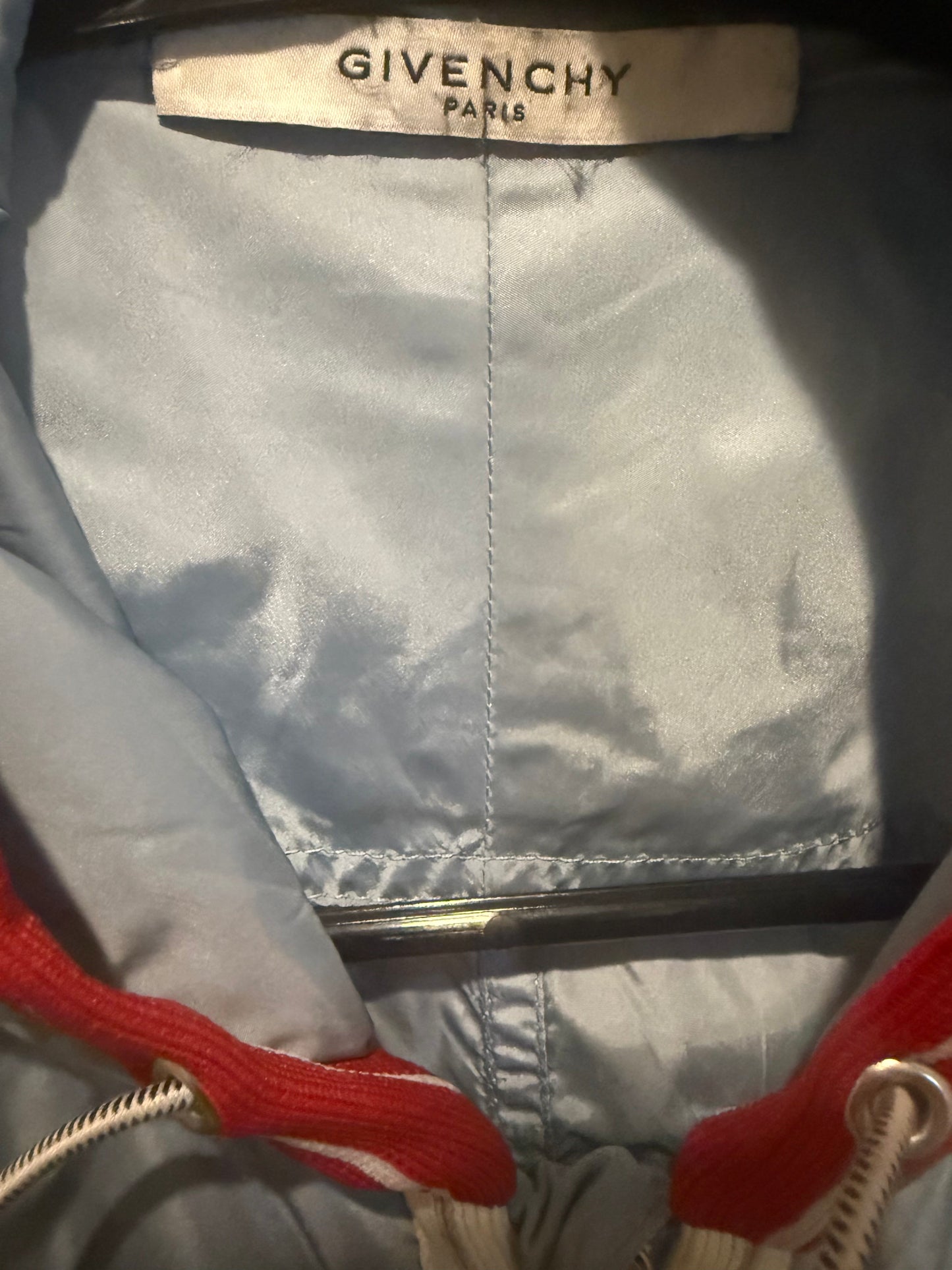 Givenchy Lightweight Hooded Windbreaker Jacket Navy Blue Size 50