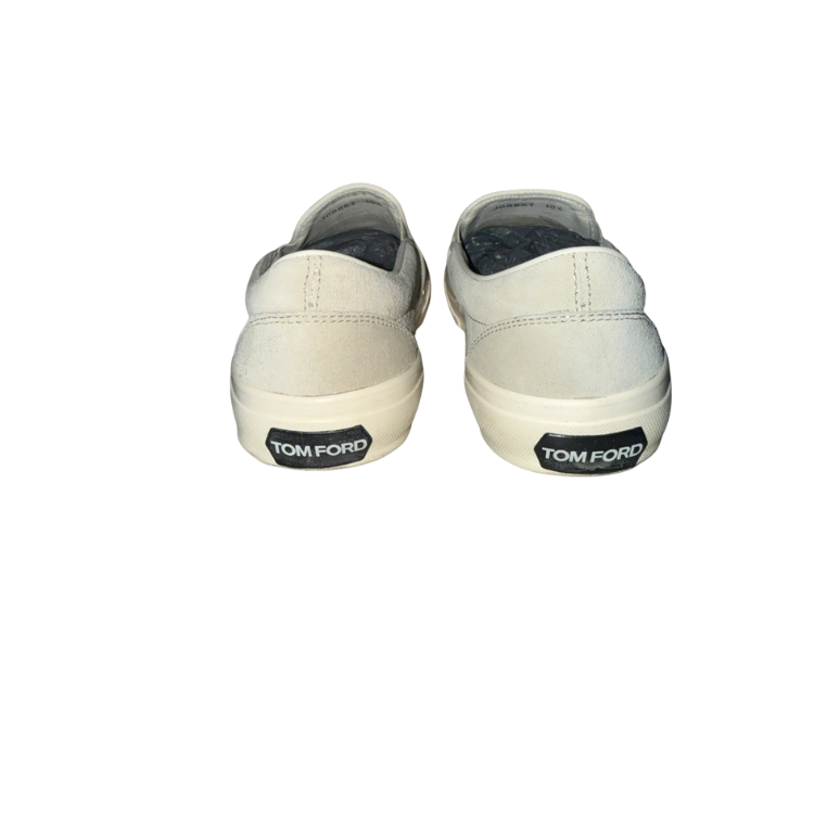 Tom Ford Cambridge Tan Cream Canvas Slip-On Sneakers Size 43