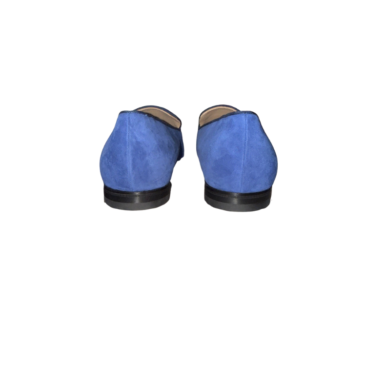 Christian Louboutin Harvanana Spiked Dark Blue Velvet Smoking Slippers Size 43.5