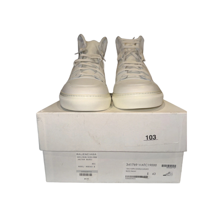 Balenciaga Monochrome Pleated High Top Sneakers Size 43