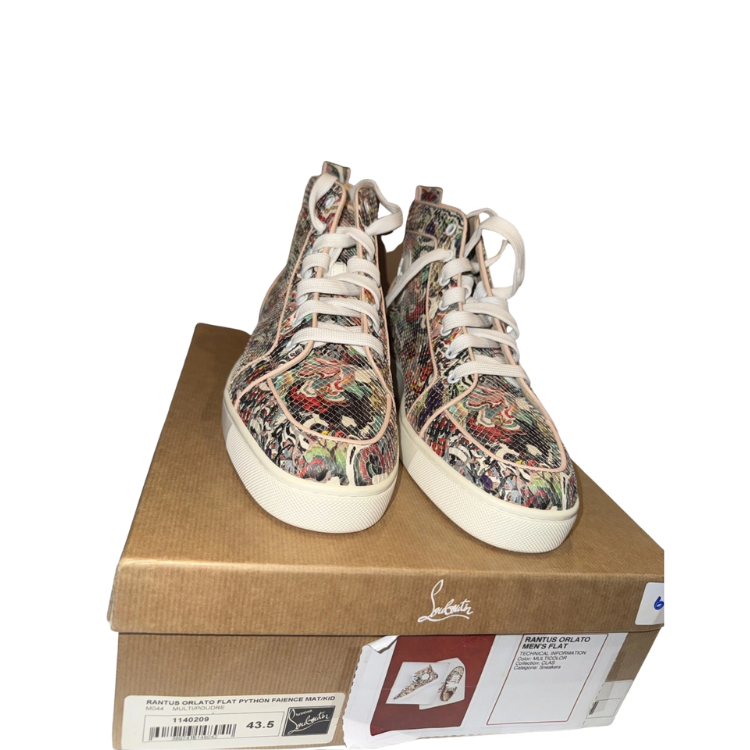 Christian Louboutin Rantus Orlato Python High-Top Sneakers Size 43.5