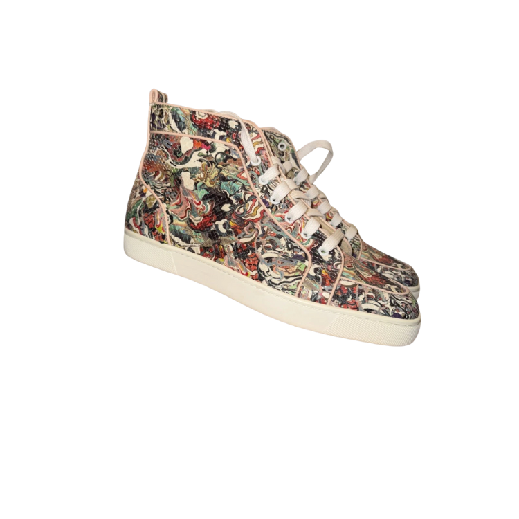 Christian Louboutin Rantus Orlato Python High-Top Sneakers Size 43.5