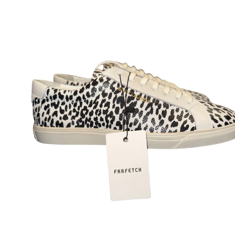 Saint Laurent Andy 'Perforated - Animalier' Low-Top Leather Sneakers Size 43