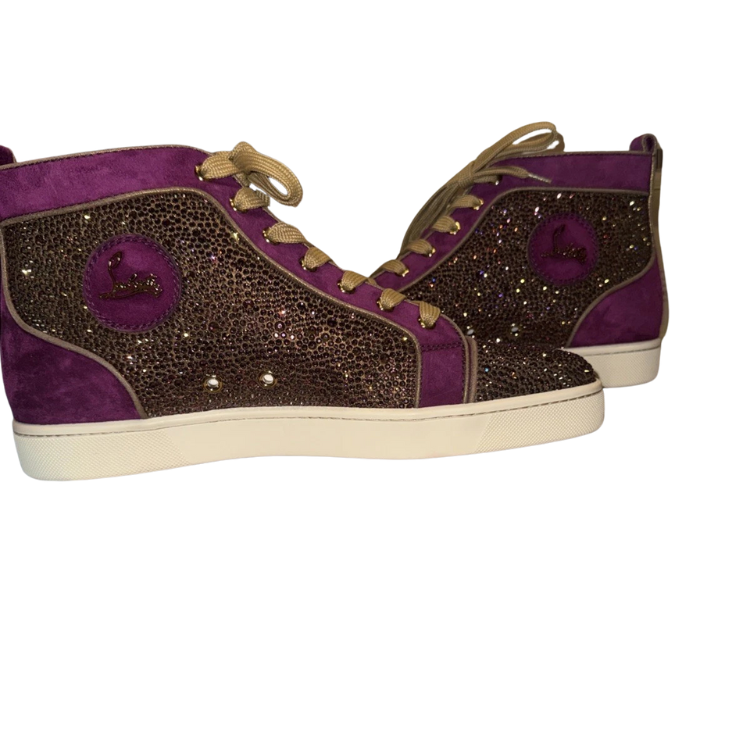 Christian Louboutin Louis Men's Strass High-Top Sneakers Size 43.5