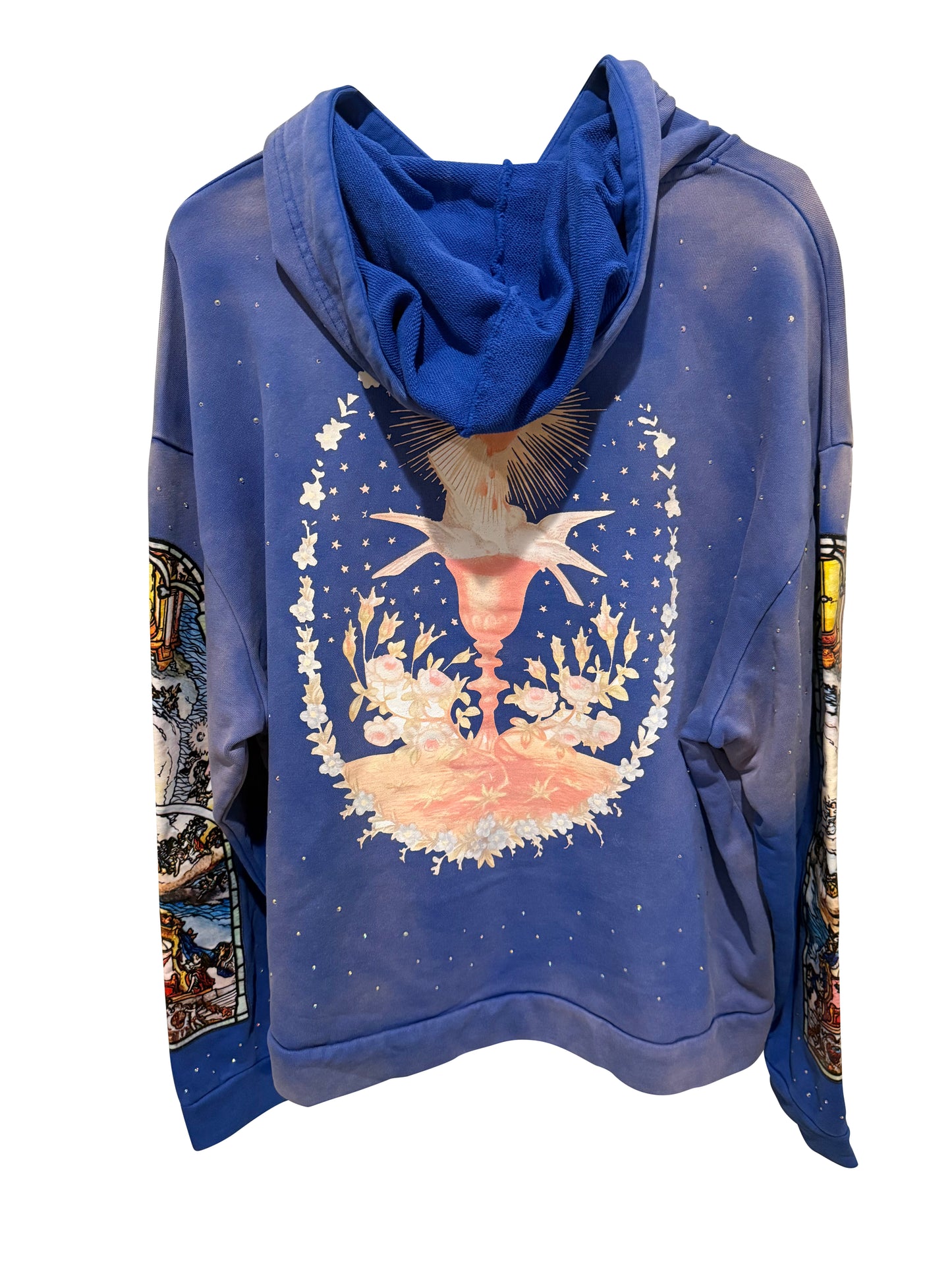 Who Decides War Graphic Pullover Hoodie Blue Size Small