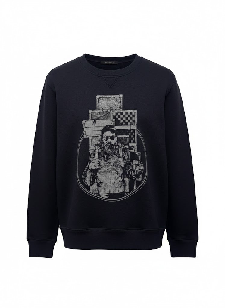 Louis Vuitton Graphic Crewneck Sweatshirt Black Size Large