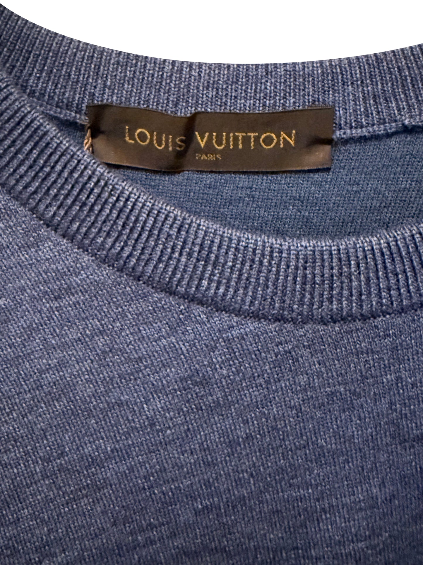Louis Vuitton Patch Crewneck Sweater Blue Size Large