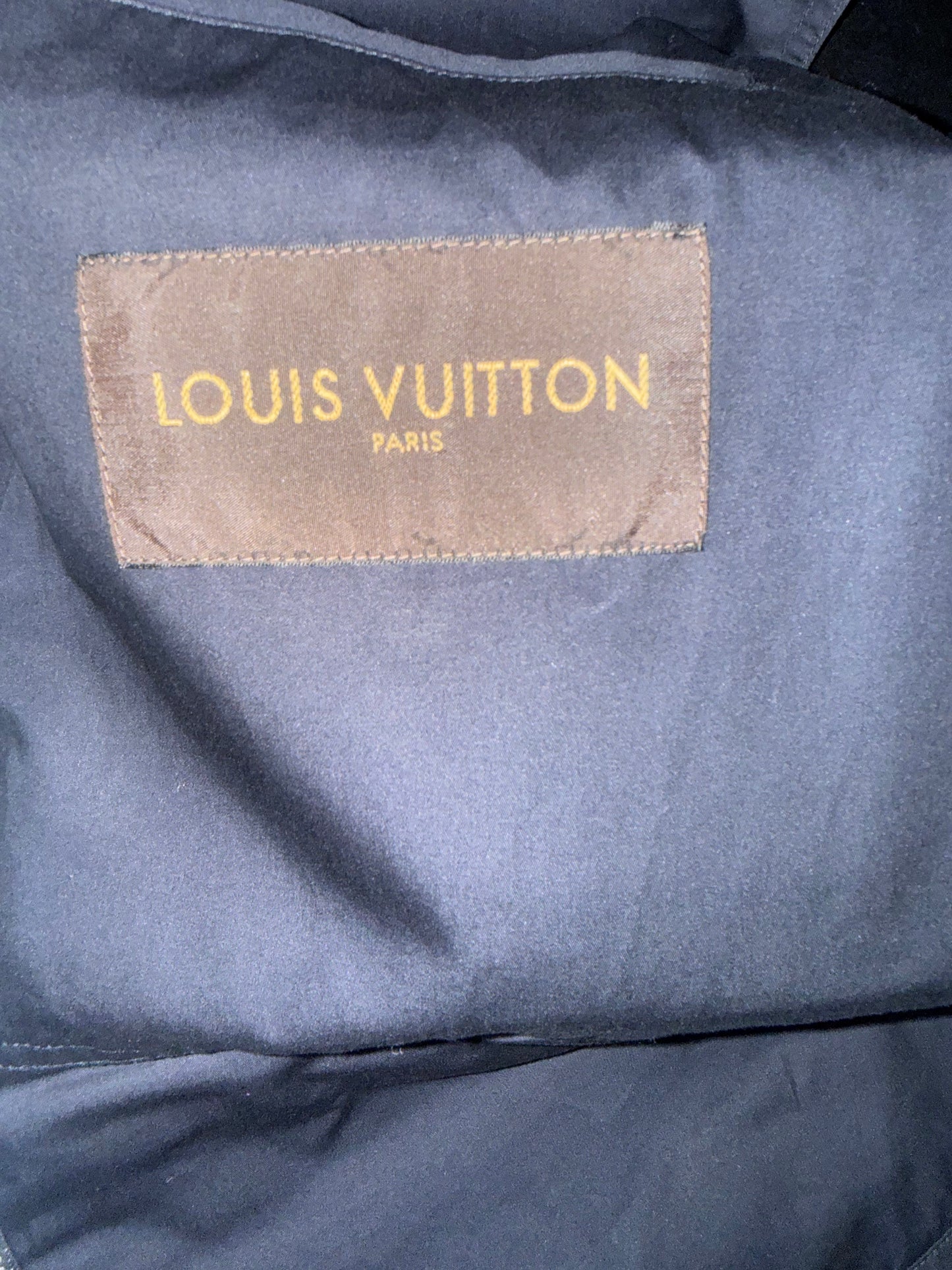 Louis Vuitton Multi-Pocket Utility Vest â€“ Navy, Ribbed Collar, Zip Closure Size 56