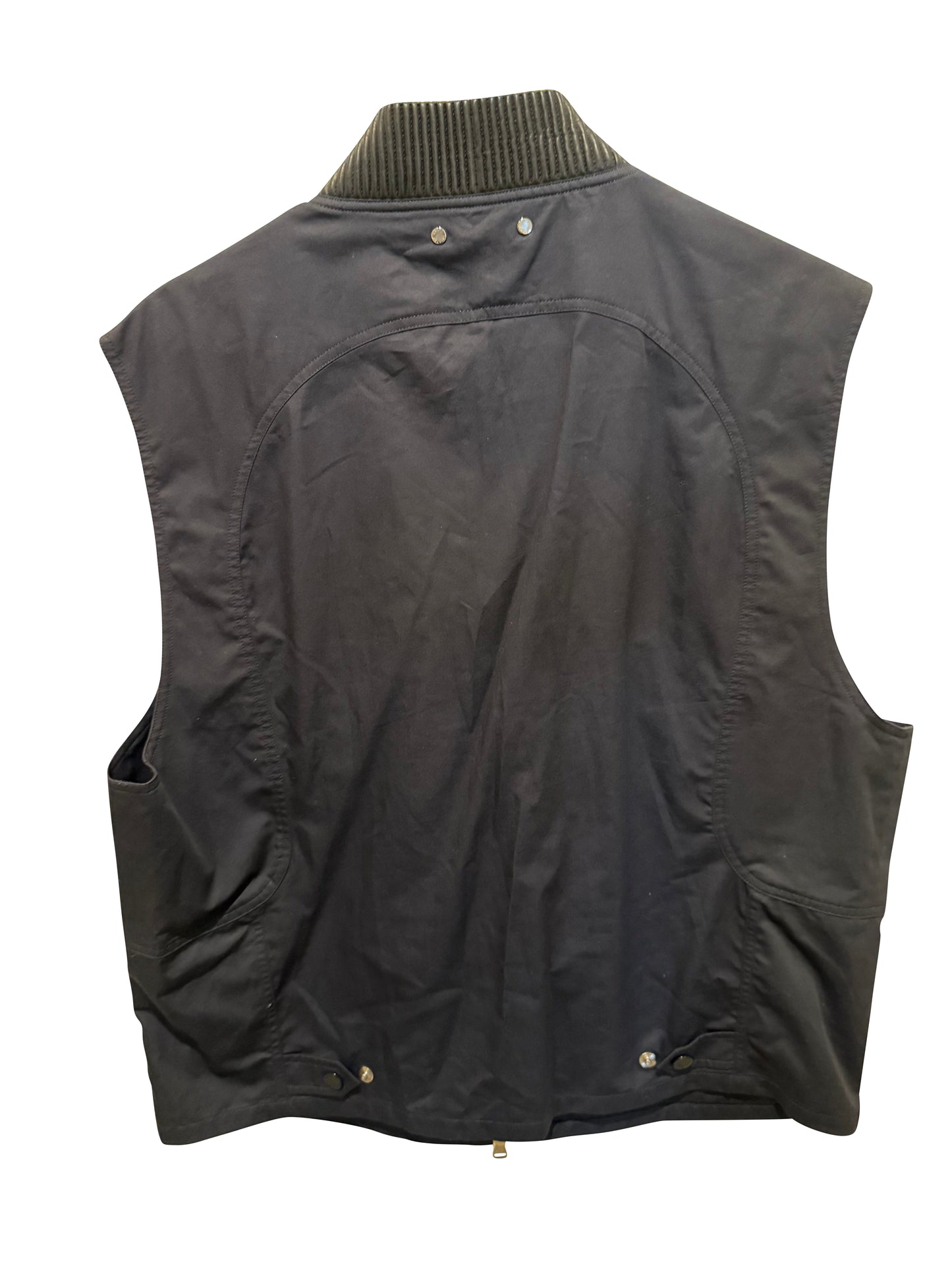 Louis Vuitton Multi-Pocket Utility Vest â€“ Navy, Ribbed Collar, Zip Closure Size 56