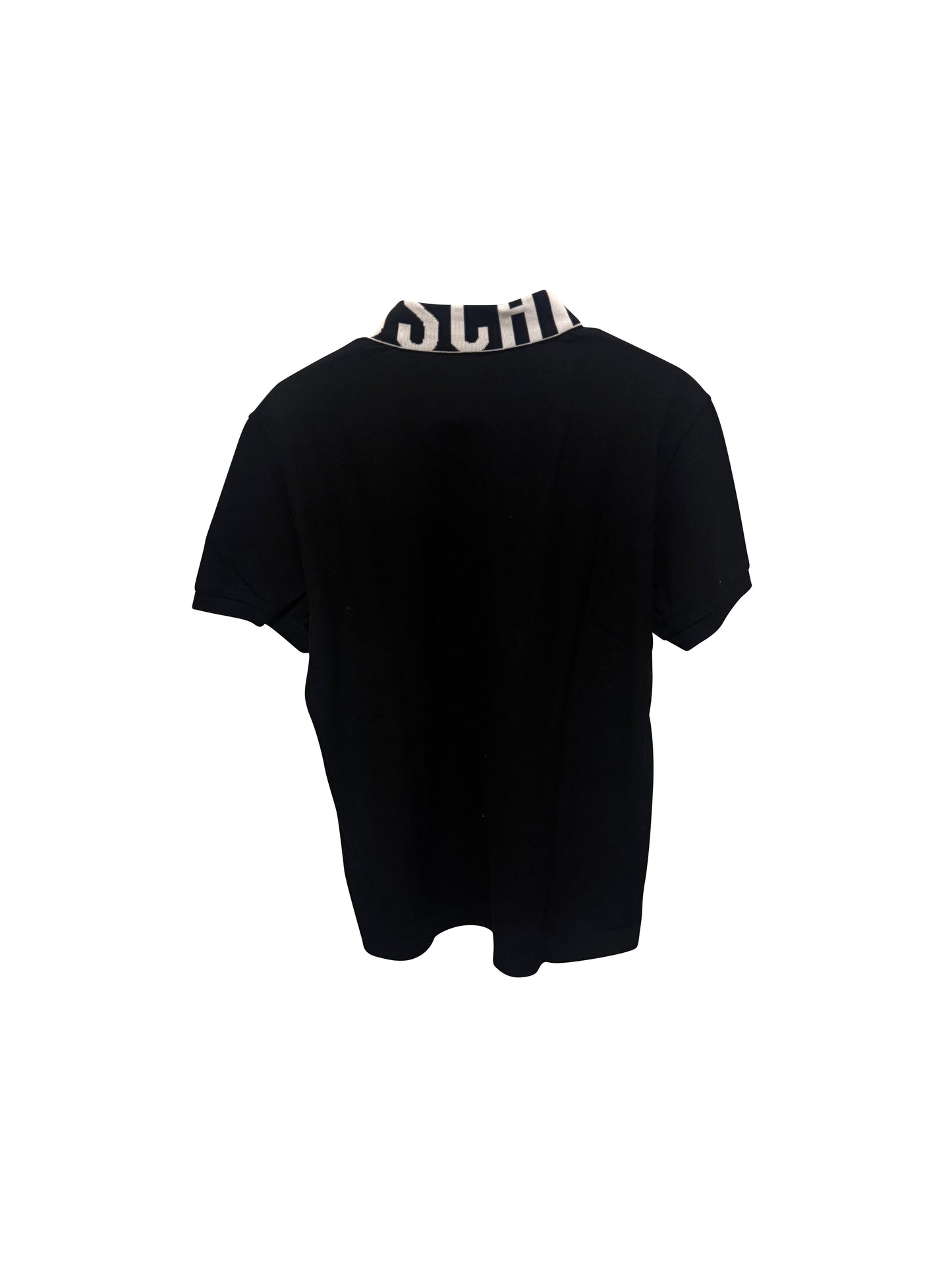 Moschino Couture Logo Collar Black Polo Shirt