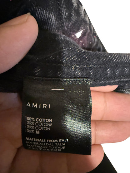 AMIRI Black Paint Splatter Denim Jacket Size Large