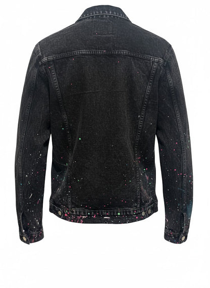 AMIRI Black Paint Splatter Denim Jacket Size Large