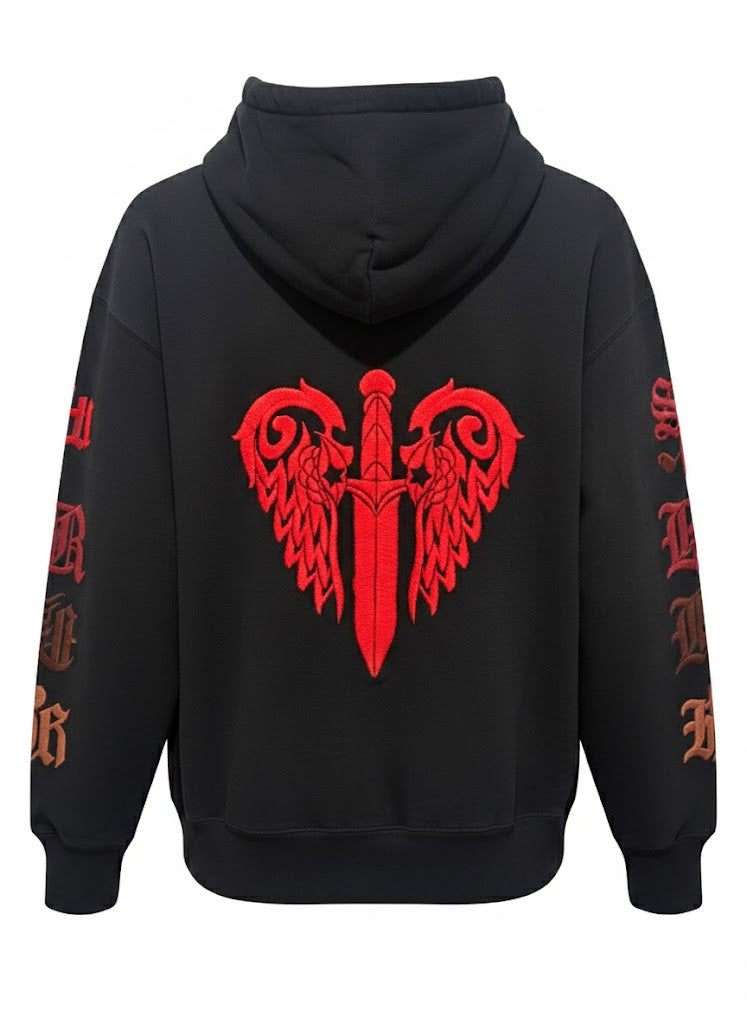 Supreme x The Great China Wall Sword Hooded Sweatshirt Black Size Medium