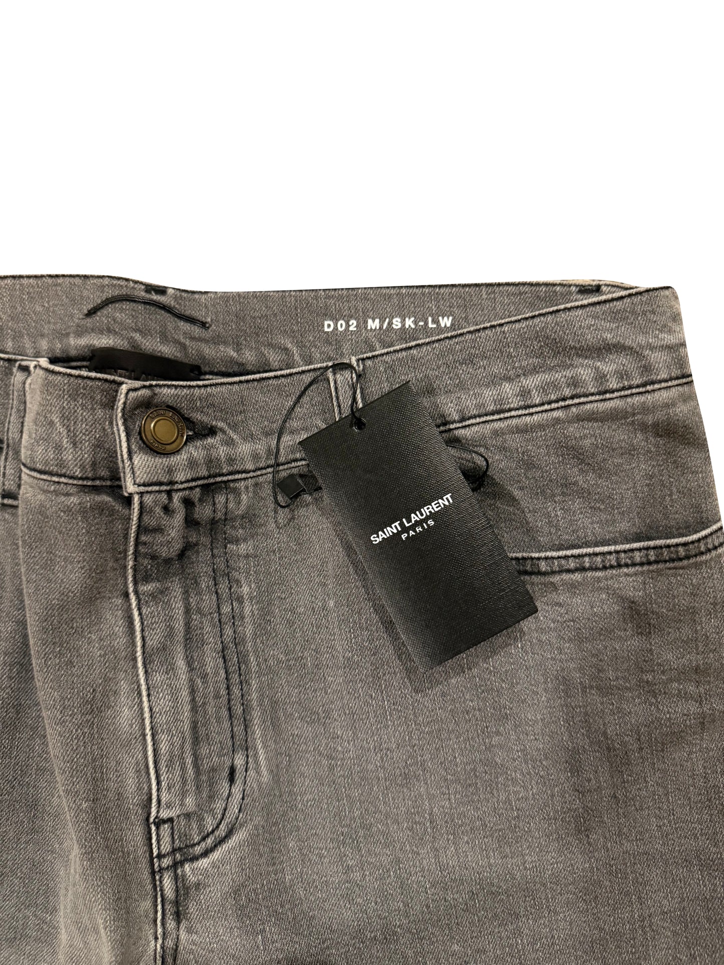 Saint Laurent Paris Grey Skinny Stretch Jeans Slim Fit Denim