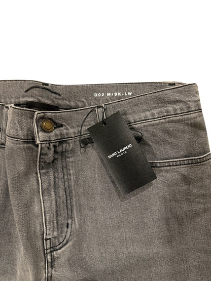 Saint Laurent Paris Grey Skinny Stretch Jeans Slim Fit Denim