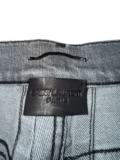 Saint Laurent Paris Grey Skinny Stretch Jeans Slim Fit Denim