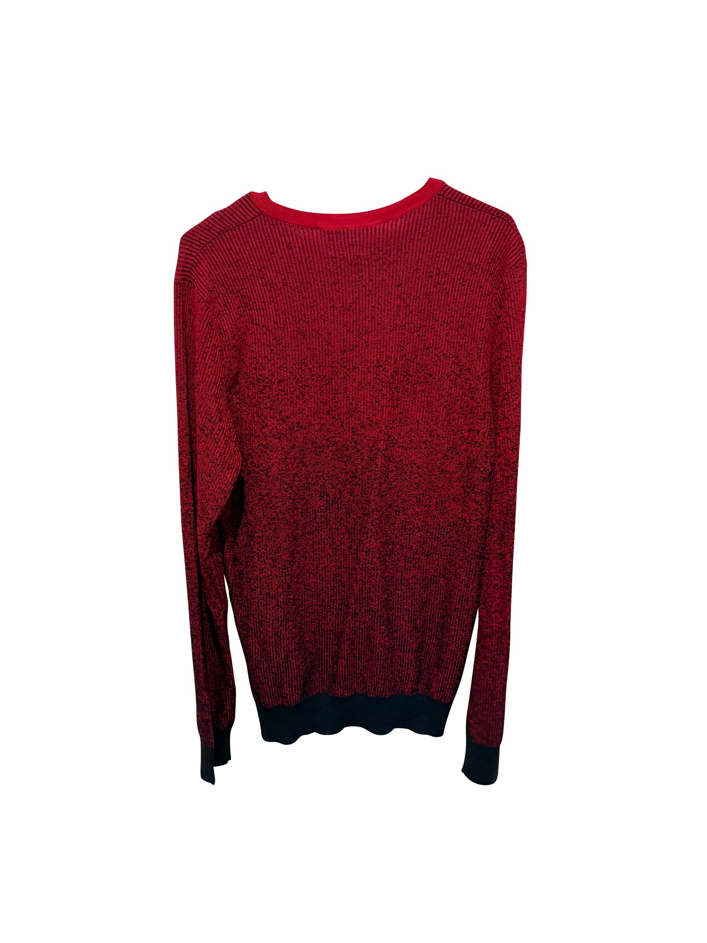 Louis Vuitton Red/Black Melange Knit Crewneck Sweater Size Large